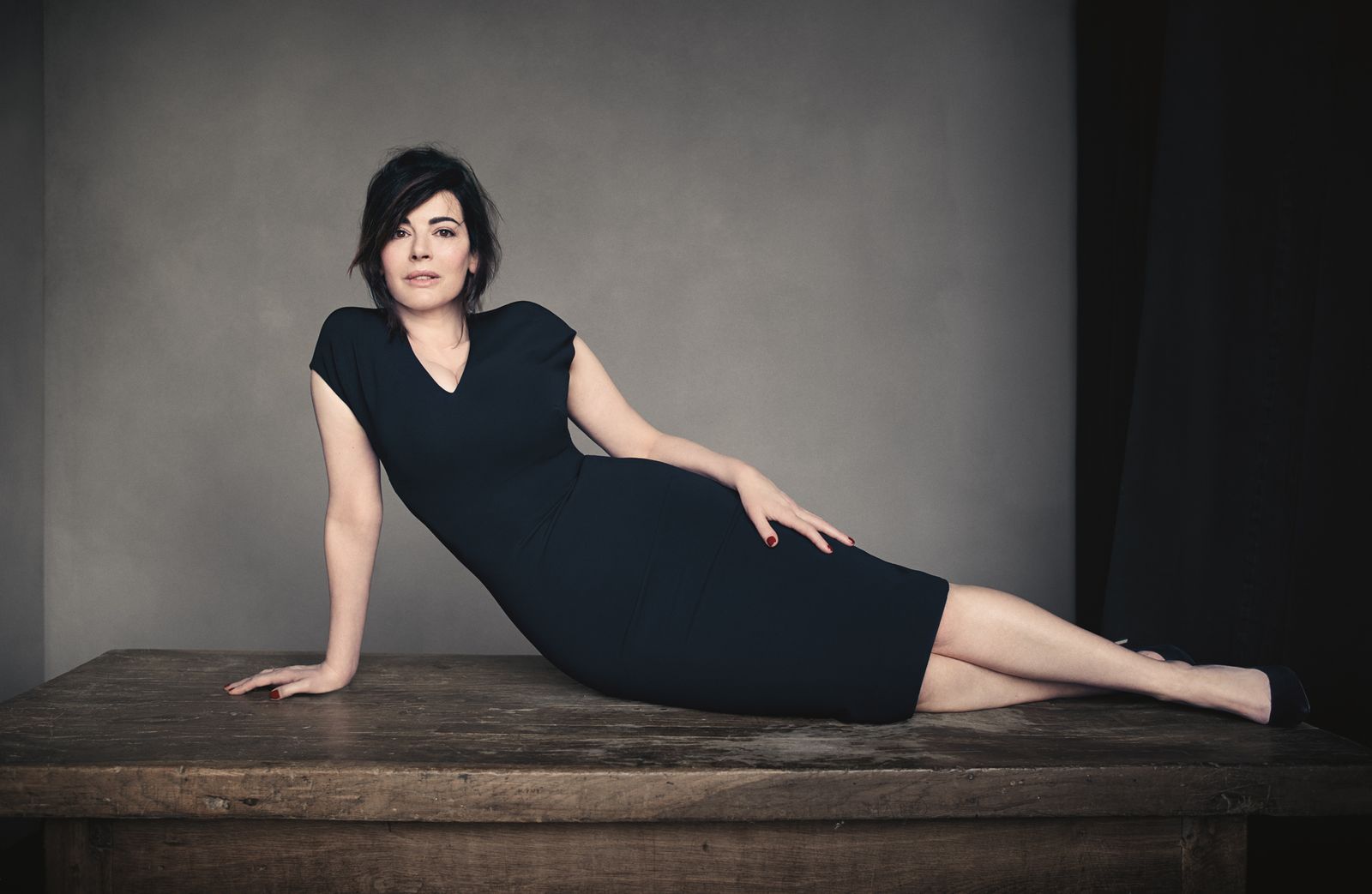 Image may contain Nigella Lawson Clothing Dress Evening Dress Formal Wear Face Head Person Photography and Portrait
